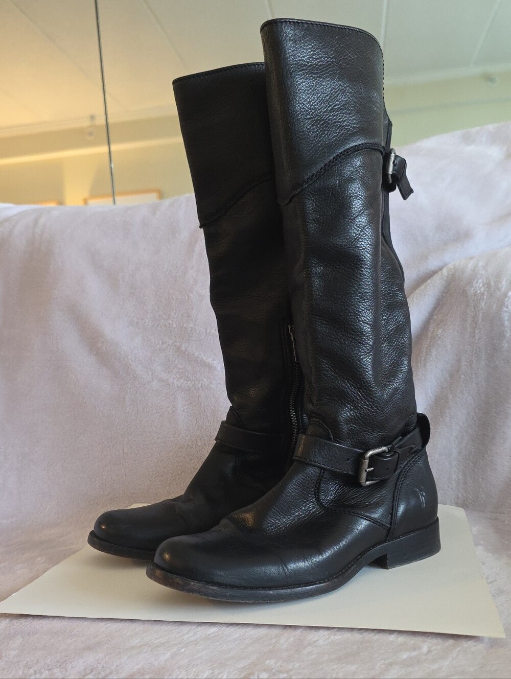 Frye Black Leather Riding Boots